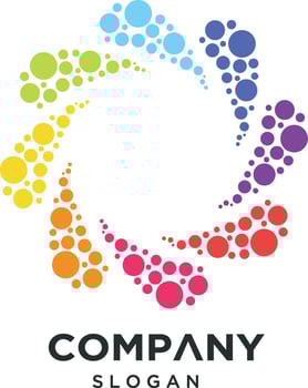 multi color company logo design idea vector