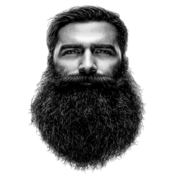 Man with Beard and Mustache on Transparent Background AI-Generativ png