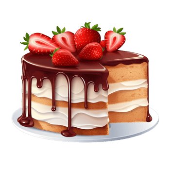 Creamy Strawberry Cake with Berry Topping png