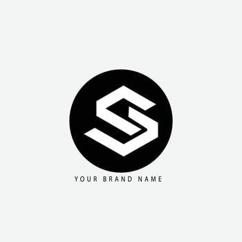 S logo with hexagon icon design vector