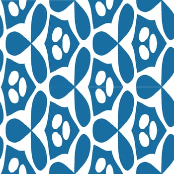 Seamless repeating Floral Clover Abstract Pattern in Blue perfect for use in textile, wallpaper, packaging, web background and branding projects vector