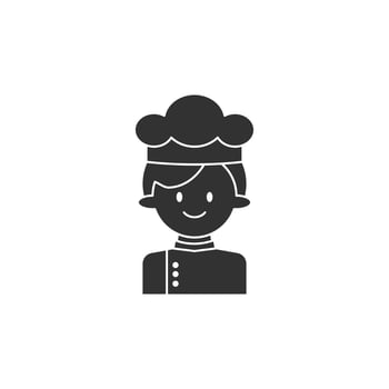 Chef icon on white background. Silhouette pilot icon profession concept. vector
