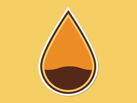 Abstract Retro water oil droplets sticker shape flat illustration vector