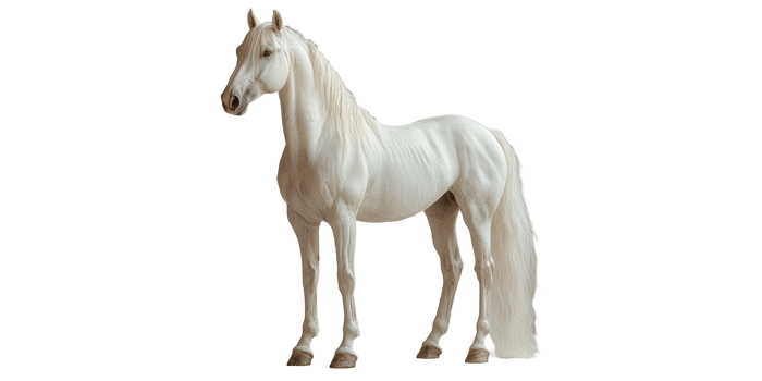 White horse isolated on transparent background. png