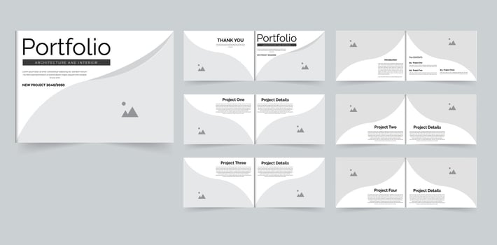 Architecture portfolio brochure template interior portfolio project portfolio vector