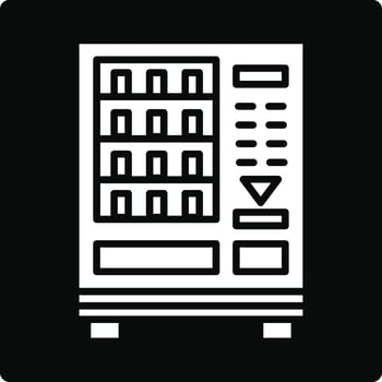 A vending machine icon on a black background vector