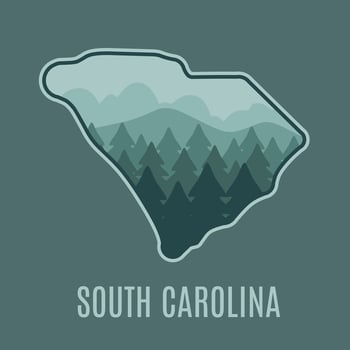 South Carolina Forest Silhouette Perfect for Print, apparel, vector