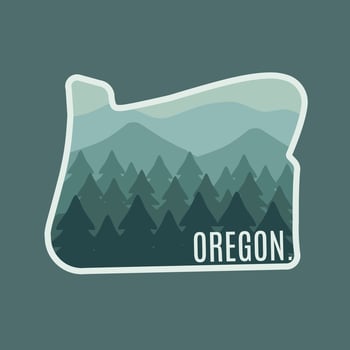Oregon Forest and Mountain Silhouette in Simple Design Perfect for Print, Apparel, etc vector