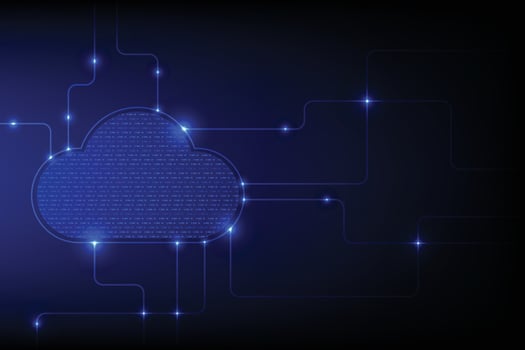 Cloud technology background digital transformation vector