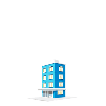 a blue building on a transparent background png