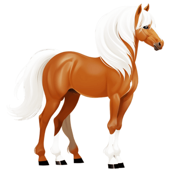 horse with white mane on transparent background png