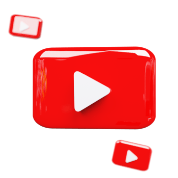3D YouTube Logo with Light Reflection and Gloss Effect png
