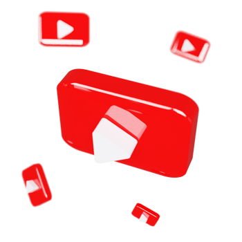 High Quality 3D YouTube Icon with Reflective Surface png