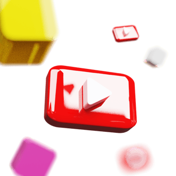 Realistic 3D YouTube Icon with Shiny Red and White Design png