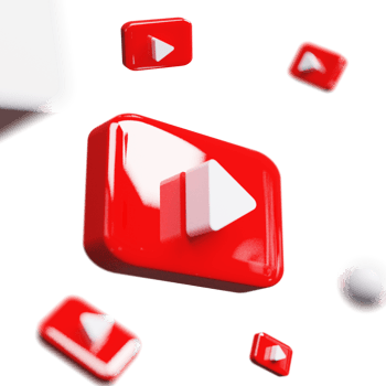 Dynamic 3D YouTube Play Button Icon in Modern Style png