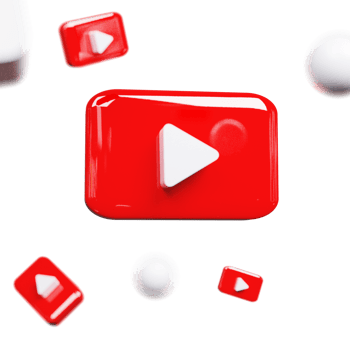 Vibrant 3D YouTube Logo with a Glossy Finish png