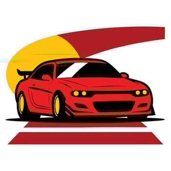 Red sports car vector