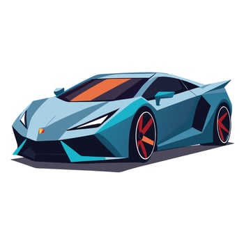 A blue sports car on a white background vector
