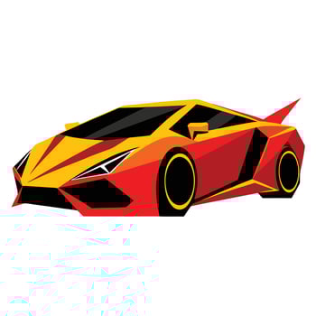 A cartoon car with red and yellow colors vector