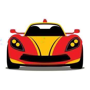 A red and yellow sports car vector