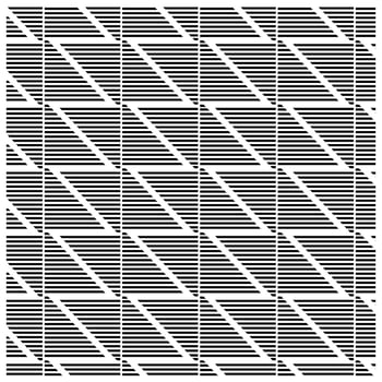 Black and white geometric pattern with diagonal and horizontal lines creating a sense of depth, vector