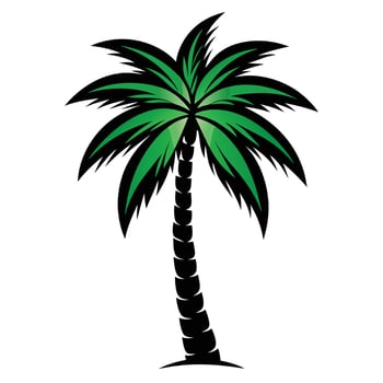 Classic Black and White Palm Tree vector