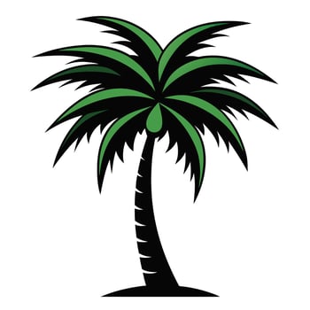 Vibrant Green Palm Tree Illustration vector