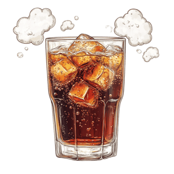 Cold Glass of Cola with Ice png