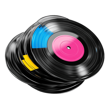 Colorful Retro Vinyl Record on Transparent png