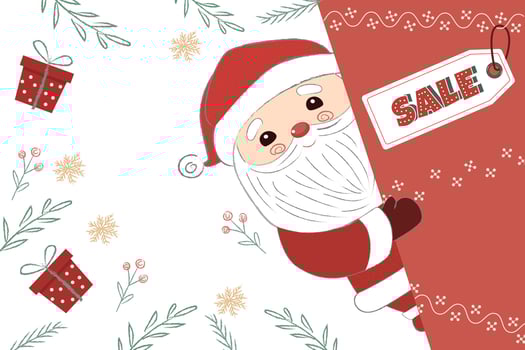 cute banner with Santa Claus vector