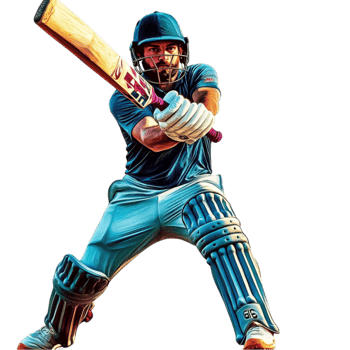Energetic Cricket Player in Motion png
