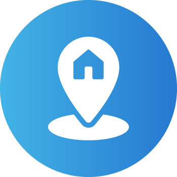 Blue Gradient Maps Circle Home Solid Circle Icon png