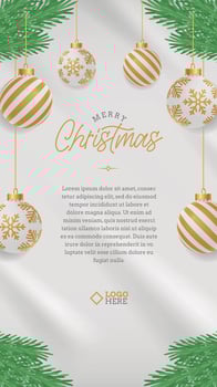 Merry Christmas greeting social media story vector