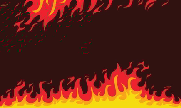 Blank background of cartoon fire flames vector