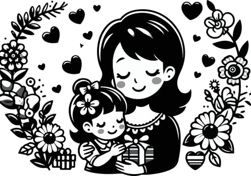 Beautiful mothers day for woman and child love card background mothers day vector