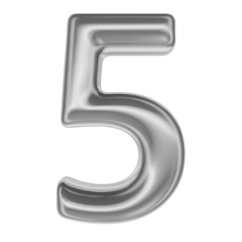 Number Silver 3D Render 5 png