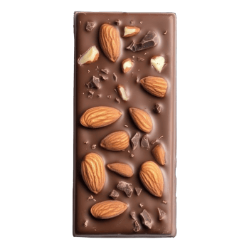 Collection of . A Chocolate Bar with Almonds and Nuts, isolated on a transparency background. png