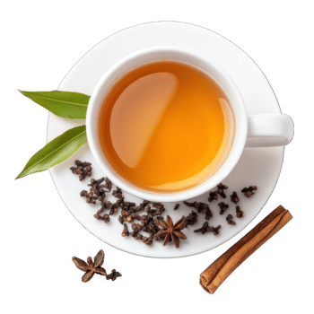 Collection of . A cup of tea in a saucer serving with tea leaves, isolated on a transparency background. png