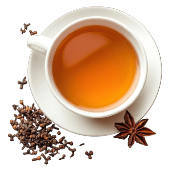 Collection of . A cup of tea in a saucer serving with tea leaves, isolated on a transparency background. png
