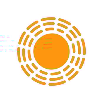 Vibrant design featuring circular shapes and lines in warm orange tones vector
