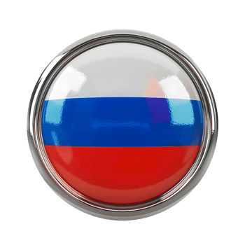 Russian round flag badge isolated on transparent background png