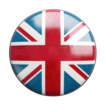 United Kingdom flag badge isolated on transparent background png