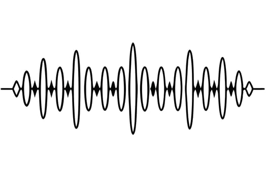 Sound waves line art blending into contemporary abstract illustration vector