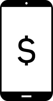 Smartphone with dollar symbol icon. Smartphone and money sign symbol. Dollar sign vector