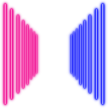Neon light effect. Neon tunnel layers. Neon luminous corridor stretching png