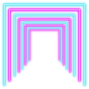 Neon light effect. Neon tunnel layers png
