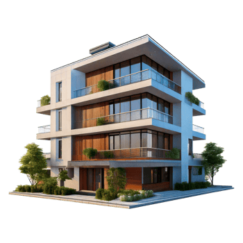 a building with a plant on it png