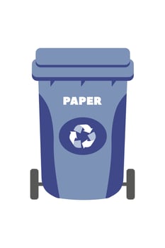 Recycling bin for paper waste in a simplistic design for environmental awareness vector