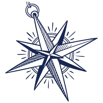 A compass rose icon vector