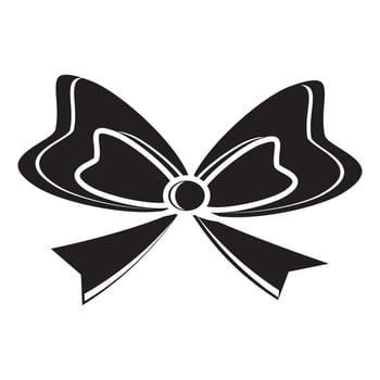 Gift insulated bow, black outline vector